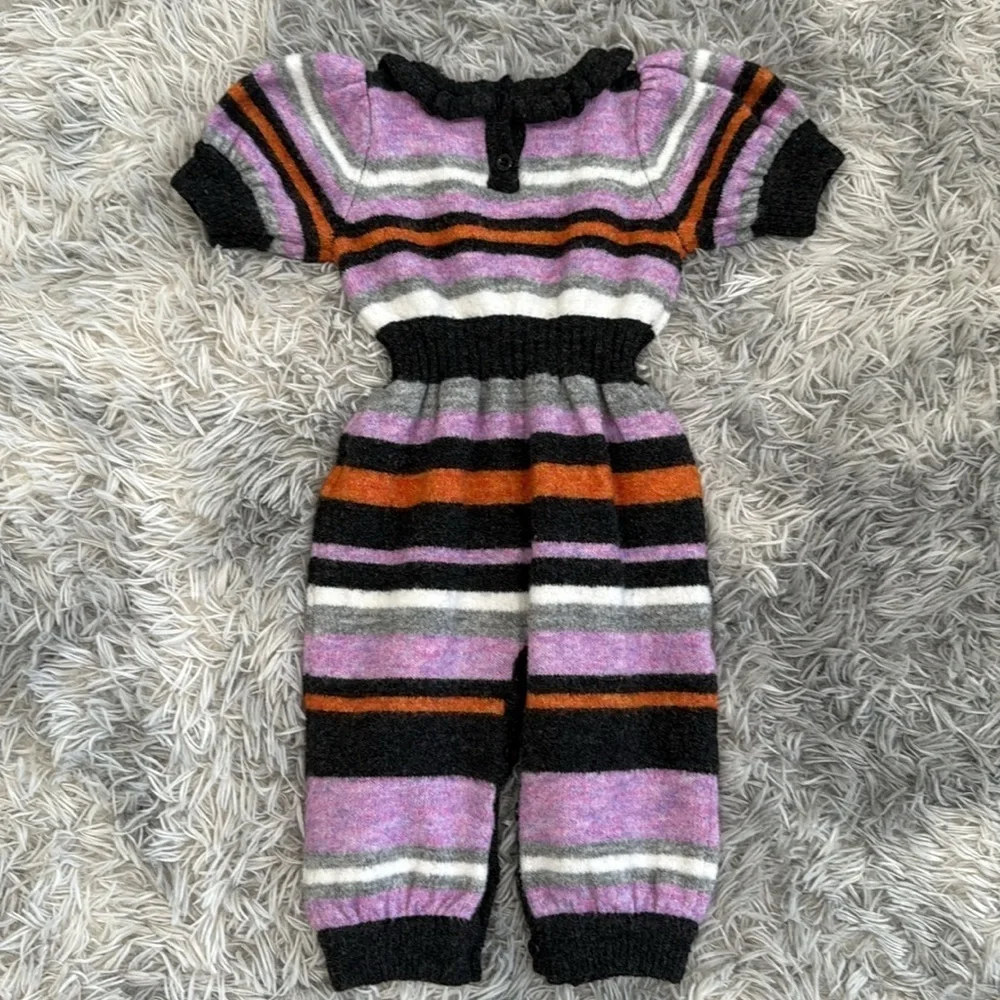 Striped Knit Baby Jumpsuit